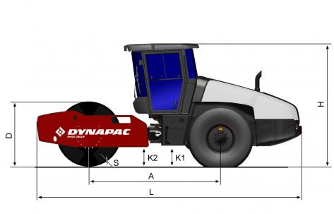 Blueprint side view Dynapac CA5000D SEISMIC