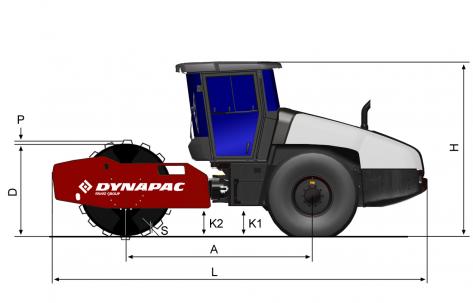 Blueprint side view Dynapac CA4000PD